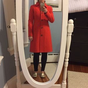 red J. Crew wool coat